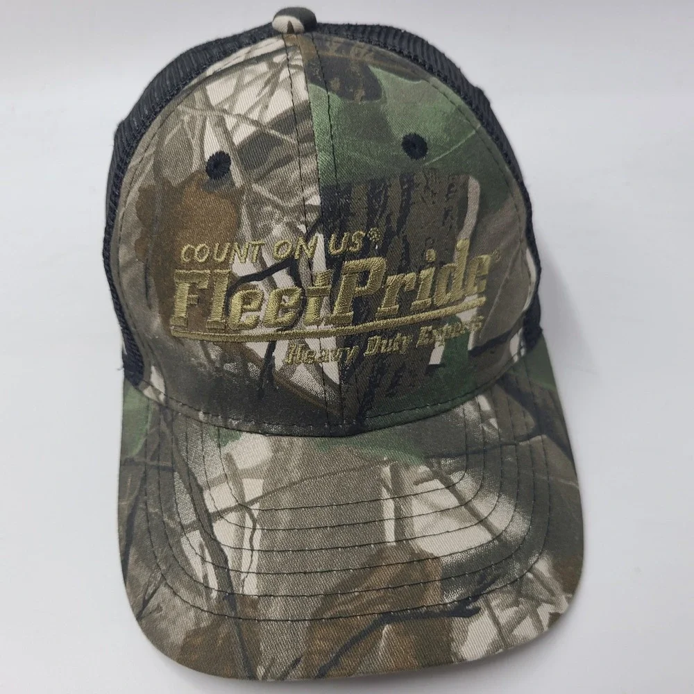 FleetPride Hat Adjustable Trucker Mesh Camo Black Firestone Trucks Parts Men‎